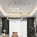 Ljojo Luxury Crystal LED Chandelier - Dimmable Villa Stairs Circle Lighting