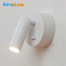 Ljojo 3W LED Reading Wall Lamp with Switch, 350º Rotation, Bedroom Sconce