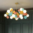 Ljojo Modern Glass Ball LED Ceiling Chandelier Children's Room Pendant Lamp Home Decor