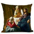 Art Oil Painting Pearl Girl Cushion Cover 45*45cm Ljojo Home Decor Art Accessories