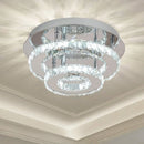 Ljojo LED Crystal Chandelier: Stylish Round Ceiling Light for Home Decor