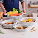 Ljojo 4-Piece Oval Baking Dish Set with Ceramic Handles - Ideal for Lasagne, Pie, Casserole