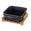 Ljojo Marble Pattern Ceramic Fruit Salad Bowl Snack Plate - European Style