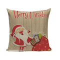 Christmas Santa Deer Pattern Cushion Cover for Festive Home Decor - Ljojo