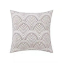 Daisy Floral Geometric Embroidery Pillow Cover 45x45cm Yellow Blue Soft Cozy