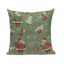 Ljojo Merry Christmas Decor Pillow Cover Set 45x45cm Linen Noel Cushion Cases