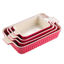 Ljojo 4-Piece Ceramic Handle Baking Dish Set for Lasagne/Pie/Casserole/Tapas