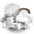 Ljojo 30-Piece Porcelain Ceramic Dinnerware Set with 6 Plates/Cups/Saucers