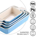 Ljojo 4-Piece Ceramic Handle Baking Dish Set for Lasagne/Pie/Casserole/Tapas