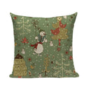 Ljojo Merry Christmas Decor Pillow Cover Set 45x45cm Linen Noel Cushion Cases