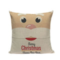 Christmas Santa Deer Pattern Cushion Cover for Festive Home Decor - Ljojo