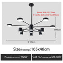 Ljojo LED Chandelier Light Modern Nordic Pendant Lamp for Living Dining Room Bedroom Black
