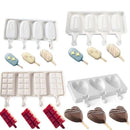 Ljojo 4-Cavity Silicone Ice Cream Mold for Baking and Popsicles