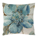Blue Flowers & Birds Pattern Cushion Cover, Ljojo Home Decor Pillow Case