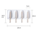 Ljojo 4-Cavity Silicone Ice Cream Mold for Baking and Popsicles