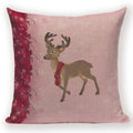 Christmas Cartoon Santa Claus Deer Pillows Covers Merry Christmas Gifts for The New Year by Ljojo