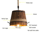 Ljojo Loft Barrel Chandelier Wood Drolight for Dining Room and Cafe