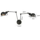 Ljojo Loft Adjustable Wall Lamp: Retro Reading Lamp, Long Arm, Iron, Bedside, Black