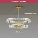 Ljojo Luxury Crystal Chandelier with LED Dimming for Villa Staircase