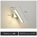 LED Wall Lamp Nordic Bedroom Bedside Light Rotating Living Room Black Sidelight by Ljojo