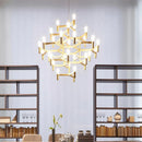 Ljojo Luxury Villa Chandelier Gold Silver Pendant Lighting