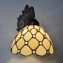 European Glass Beads Wall Lamp Tiffany Style Metal Arm Bedroom Living Room Light - Ljojo