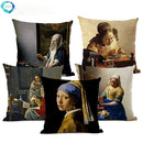 Art Oil Painting Pearl Girl Cushion Cover 45*45cm Ljojo Home Decor Art Accessories