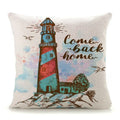 Ljojo Mediterranean Lighthouse Sail Print Pillow Cover for Home Decor