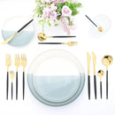 Ljojo 24-Piece Stainless Steel Cutlery Set for 6 - Black Gold Silverware