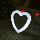 LED Night Light Wireless Heart-Shaped Sensor Mini EU US Plug Ljojo Bedside Lamp
