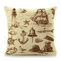 Ljojo Mediterranean Lighthouse Sail Print Pillow Cover for Home Decor