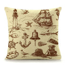 Ljojo Mediterranean Lighthouse Sail Print Pillow Cover for Home Decor