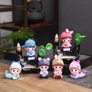 Ljojo Little Monk Ceramic Incense Burner with Mountain Water Flow Ornament