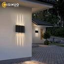 Ljojo 12W Outdoor LED Sconce Lightings in Black Aluminum, IP65 Waterproof