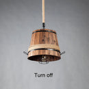 Ljojo Loft Barrel Chandelier Wood Drolight for Dining Room and Cafe