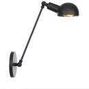 A-Jet Black Swing Arm Wall Lamp Ljojo Industrial Sconce with Edison Bulb