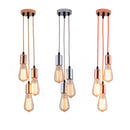 Ljojo 3-Head LED Pendant Lamp Industrial Ceiling E27 Retro Kitchen Bedroom Hanging Lights