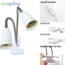 Ljojo 360° Flexible Desk Lamp Holder with E27 Base and On/Off Switch