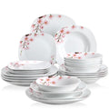 Ljojo 48-Piece Porcelain Ceramic Dinnerware Set for 12: Plates and Bowls