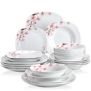 Ljojo 48-Piece Porcelain Ceramic Dinnerware Set for 12: Plates and Bowls