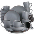 Ljojo MODA Stoneware Dinner Set - 48-Piece Grey Tableware in VANCASSO Design