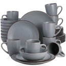 Ljojo MODA Stoneware Dinner Set - 48-Piece Grey Tableware in VANCASSO Design