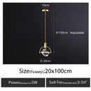 LED Crystal Chandelier Bedroom Small Hanging Lamp Home Decor Cafe Droplight - Ljojo