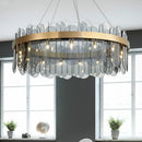 Ljojo Luxury Gold Metal Adjustable LED Chandeliers with Grey/White Glass - Nordic Loft Luminarias