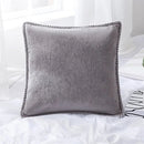 Chenille Cushion Cover with Fringe in Pink Grey Mustard Yellow for Home Sofa Bed Decor 45x45cm