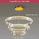 Ljojo Luxury Crystal Chandelier with LED Dimming for Villa Staircase