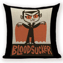 Happy Halloween Pumpkin Print Linen Throw Pillow Cover by Ljojo