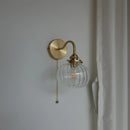 Ljojo Little Glass Ball LED Wall Sconce Copper Finish Plugin Switch Modern Nordic Style