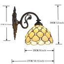 European Glass Beads Wall Lamp Tiffany Style Metal Arm Bedroom Living Room Light - Ljojo