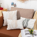 Beige Grey Tufted Coral Pillow Cover by Ljojo for Stylish Home Decor